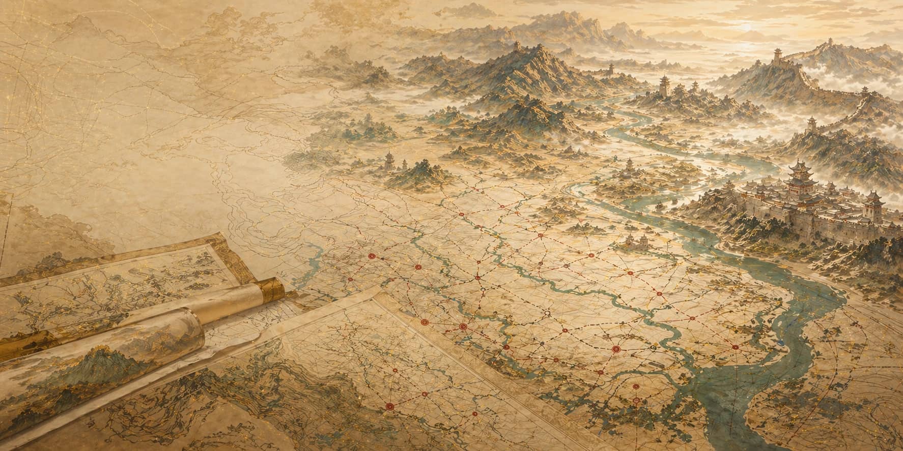 中国学术历史地图背景