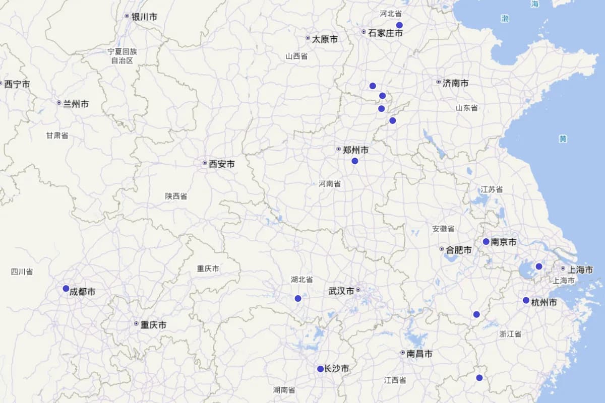 《西昆酬唱集》诗人籍贯分布图
