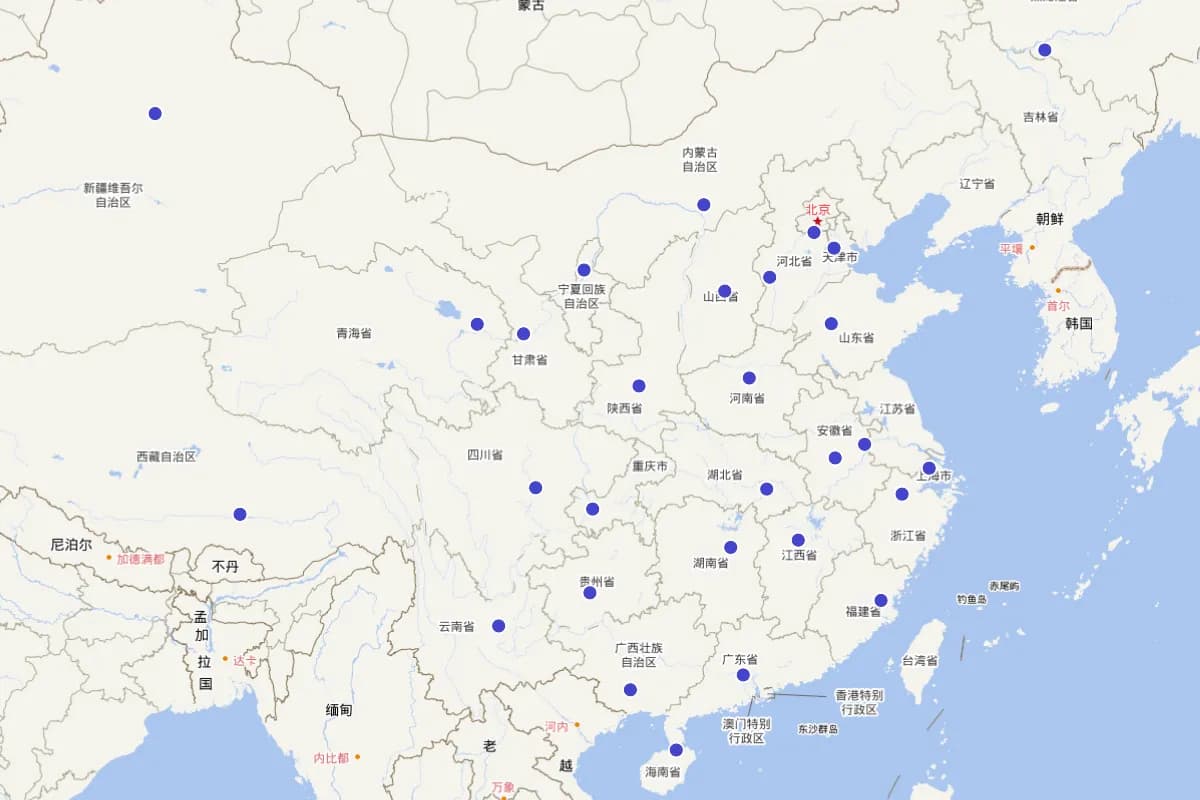 中国传统村落分布密度图