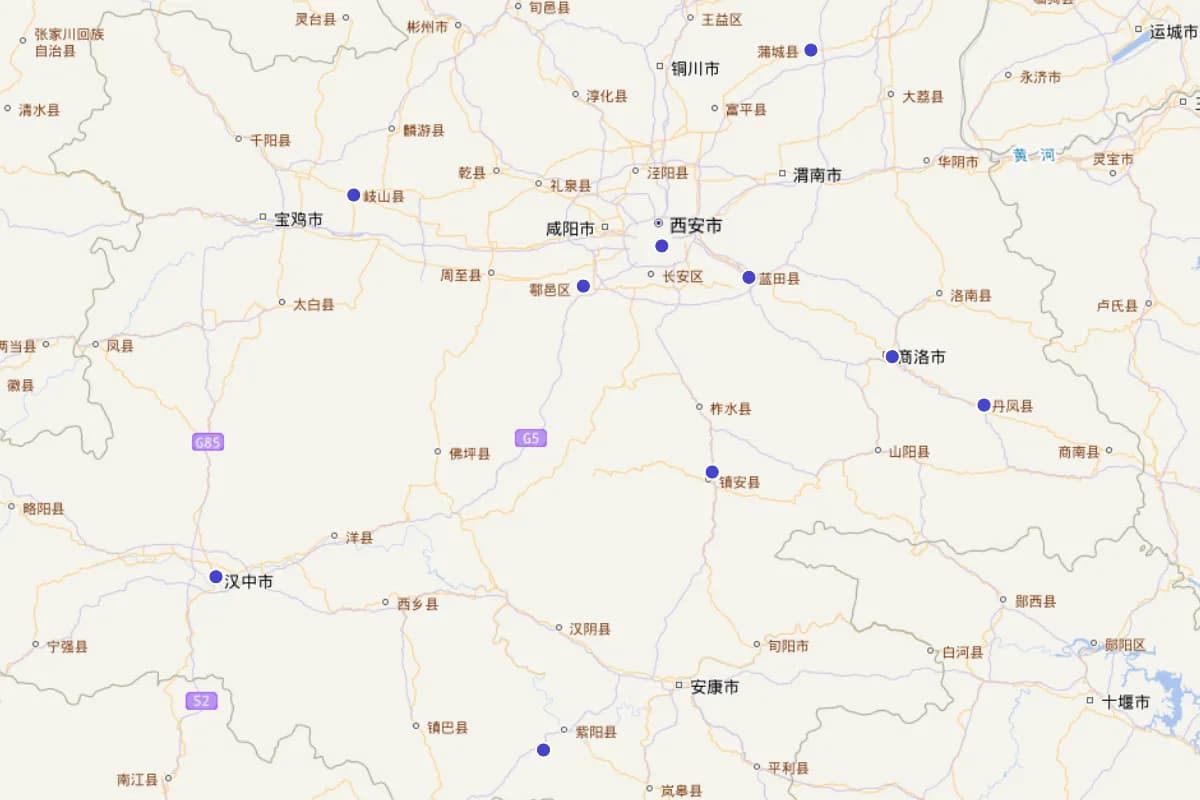 陕西作家（书写秦岭）分布图