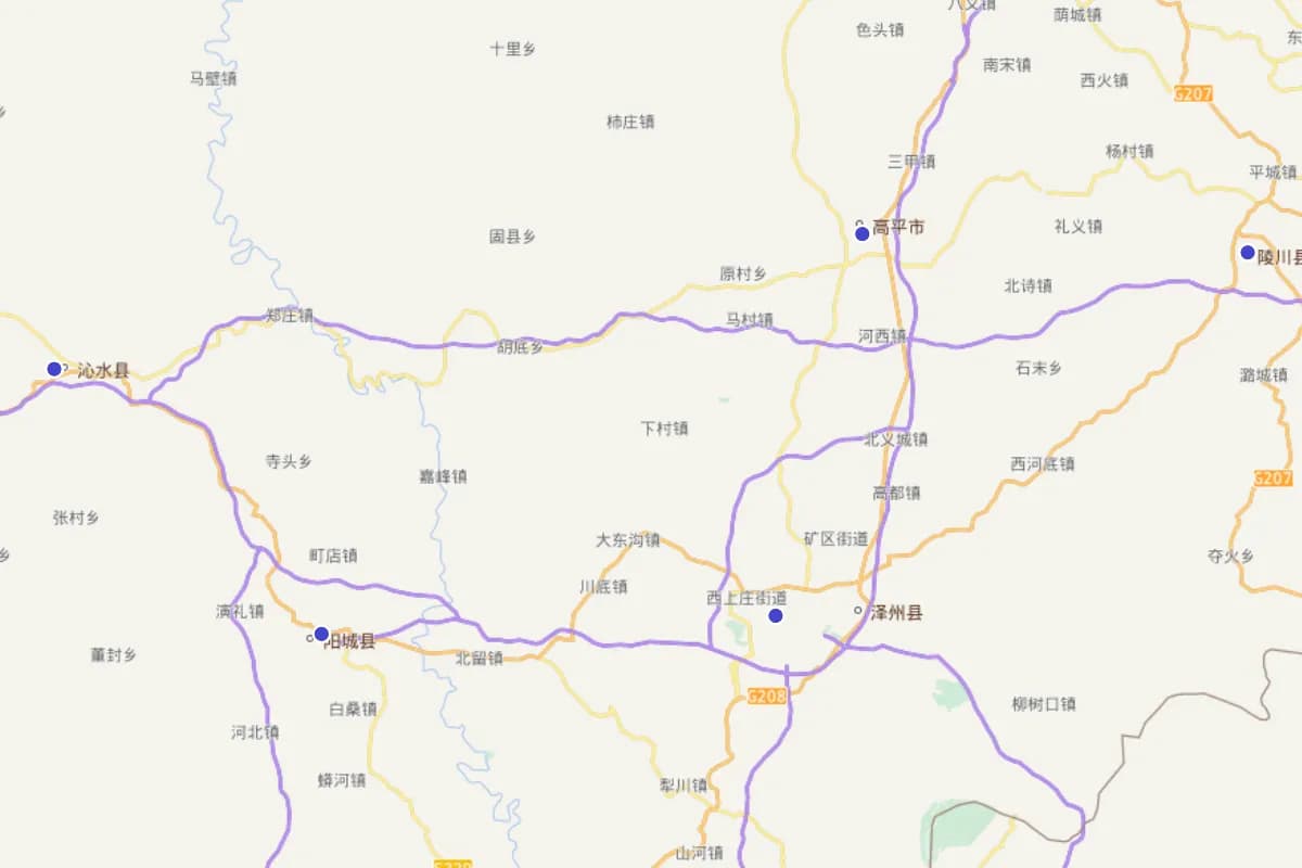 《泽州府志》古迹分布图