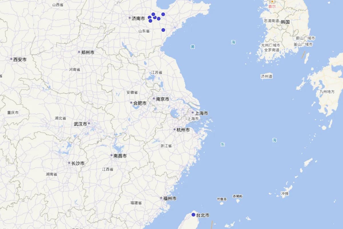 《潍坊文物览》“馆藏文物”分布图