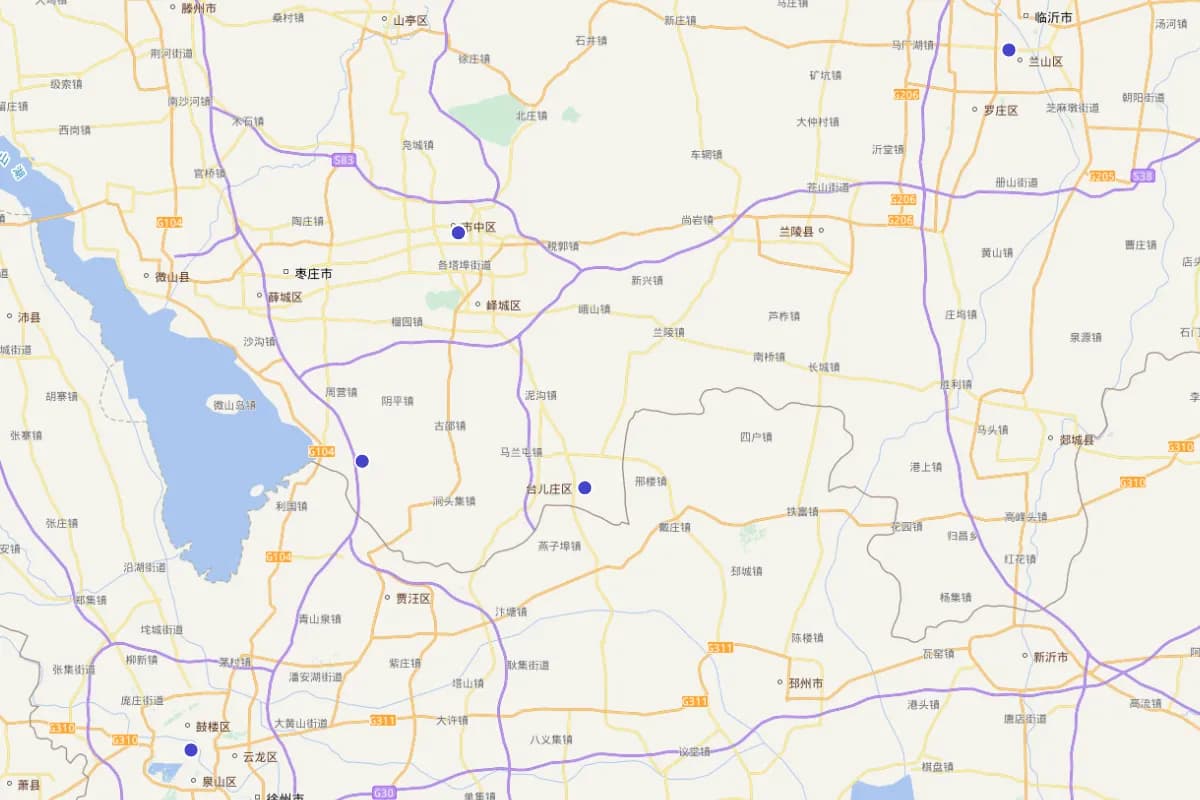 《山东区域文化通览·枣庄文化通览》“红色文化”分布图