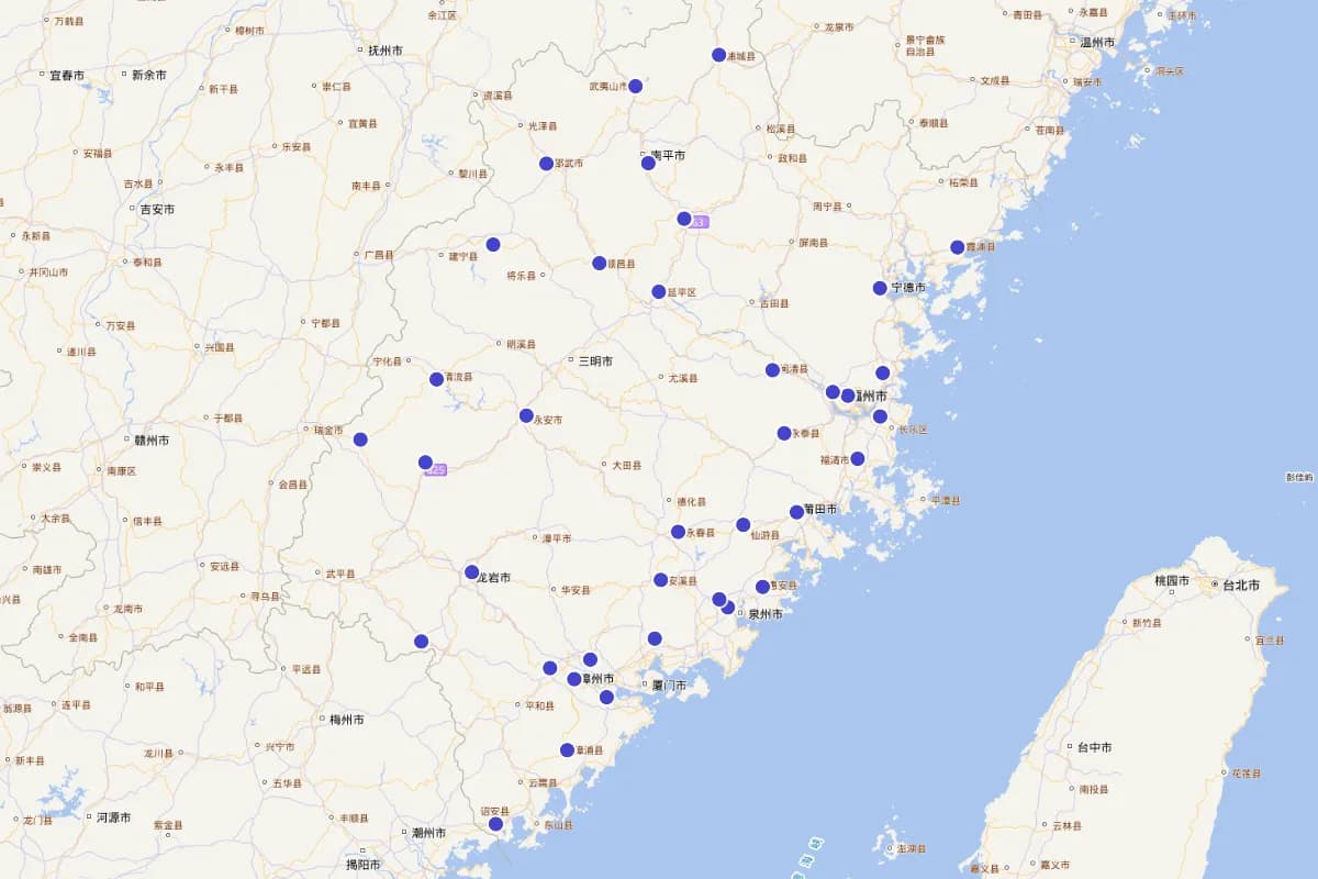 明代福建科举家族分布图