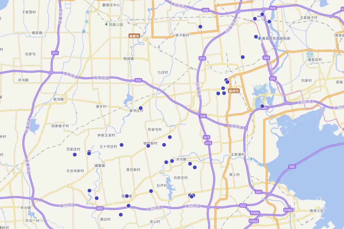 山东胶州古遗址分布图