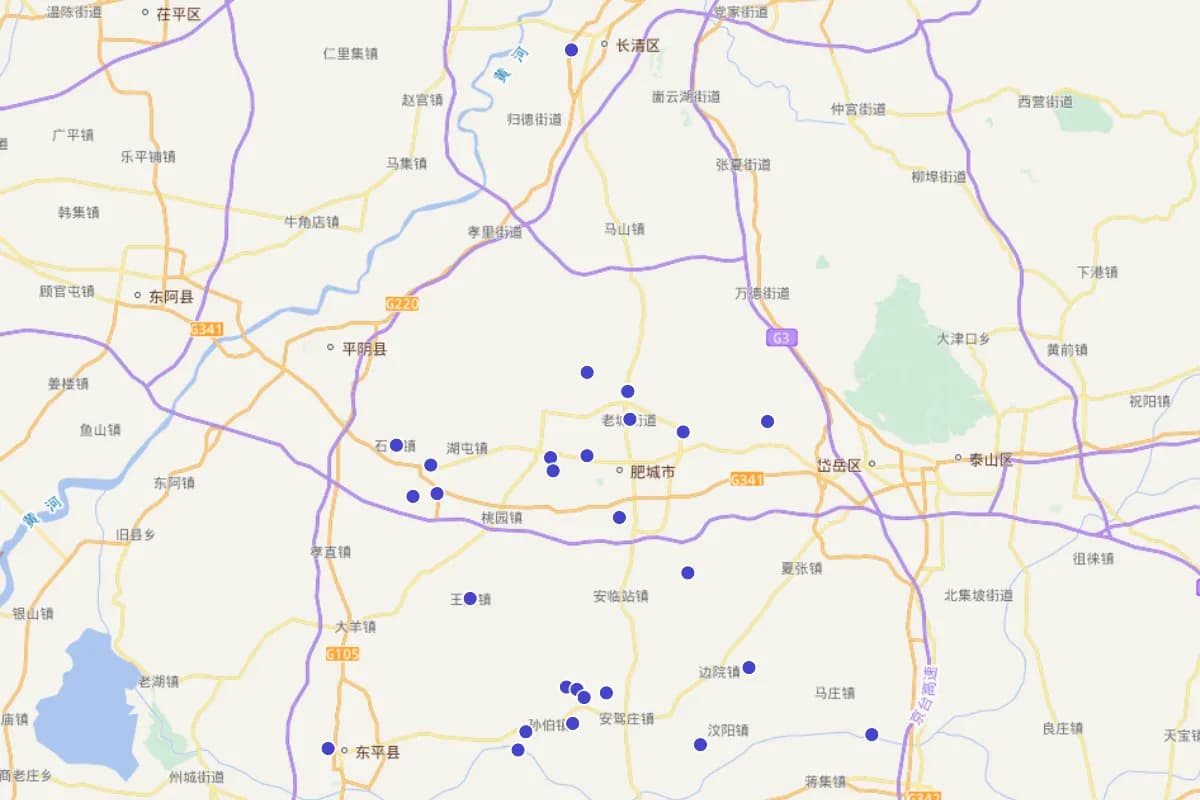 《肥城文化通览》古迹与人文景观分布图