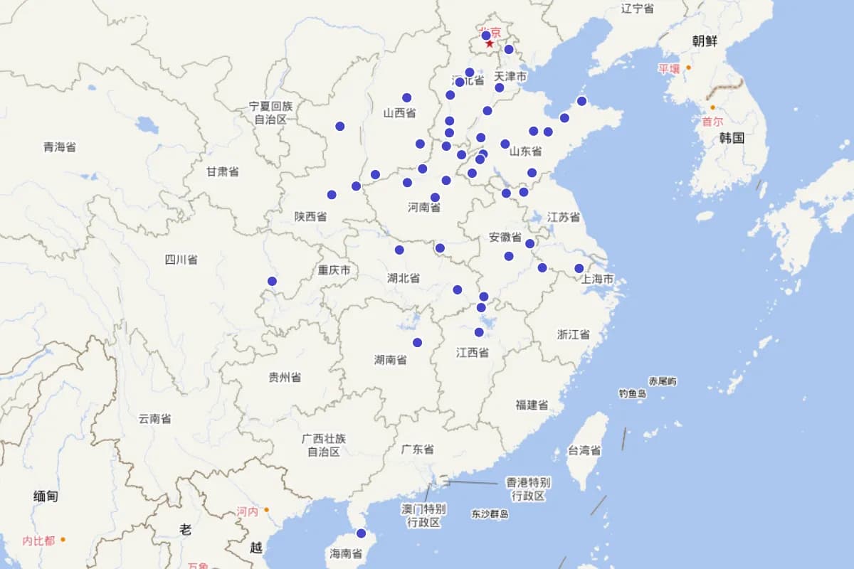 《水浒传》一百零八将人物定位地图