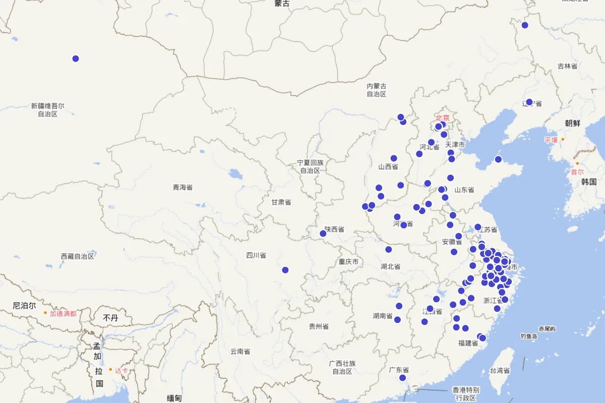 元代画家分布图