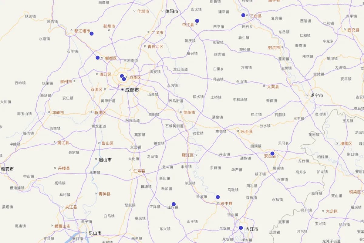 成都西城区人物分布图