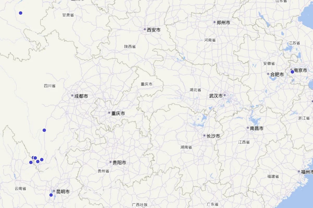 《盐边县志》人物定位分布图