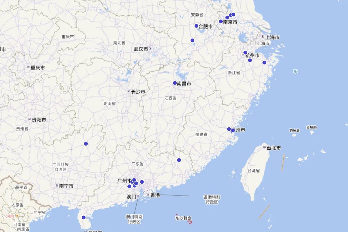阮元督粤期间文人籍贯分布