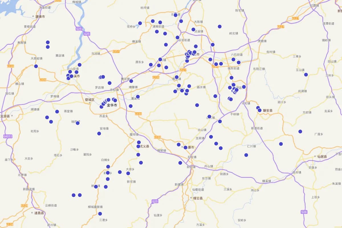 金华市部分旅游景点