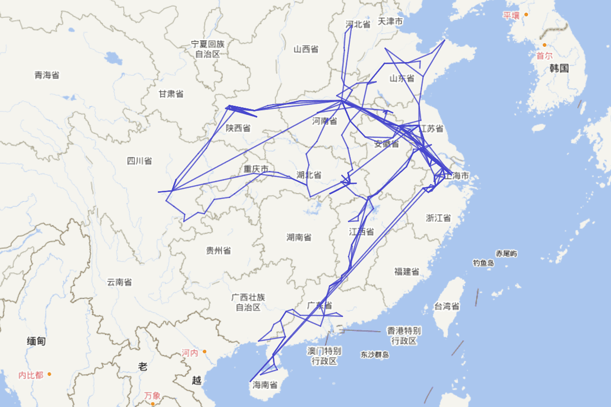 苏轼（东坡）行迹图（1037-1101）
