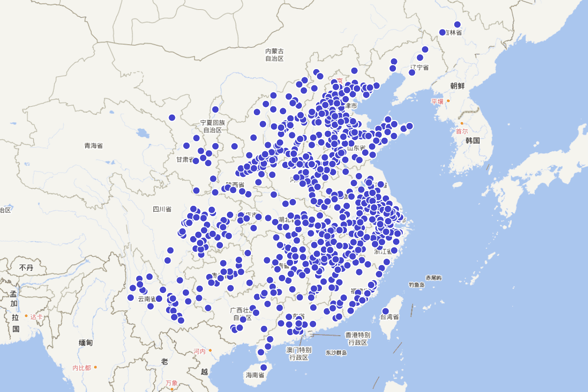 清代科举名录（来源：哈佛WorldMap)
