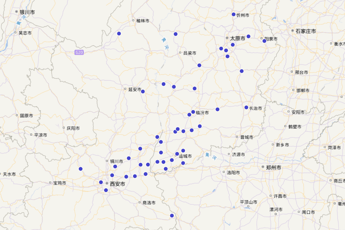 “丁戊奇荒”背景下的山陕地区狼灾分布图