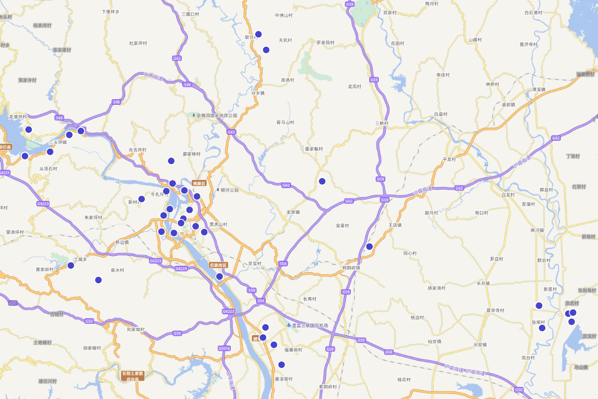 湖北省宜昌市遗址分布图