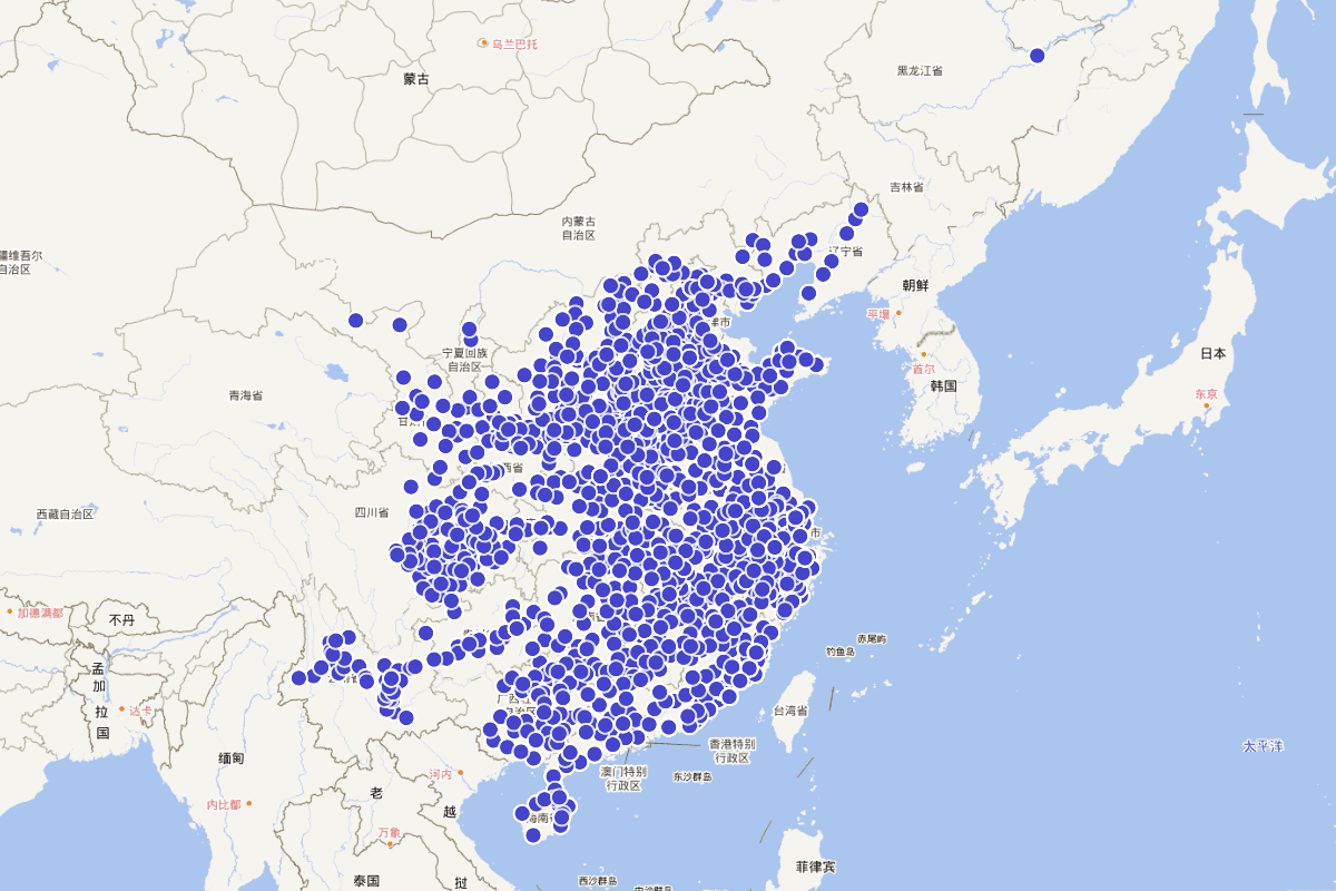 明代乡试举人地理分布图