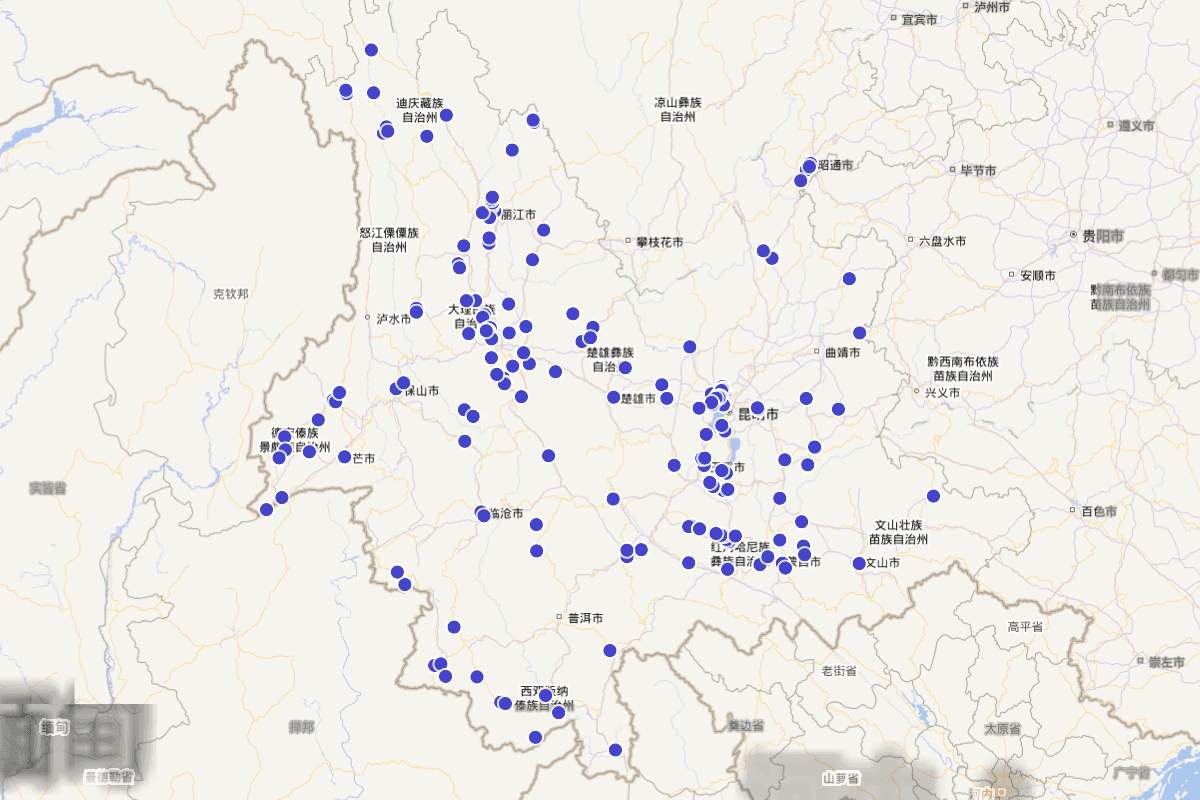 云南古建筑分布图