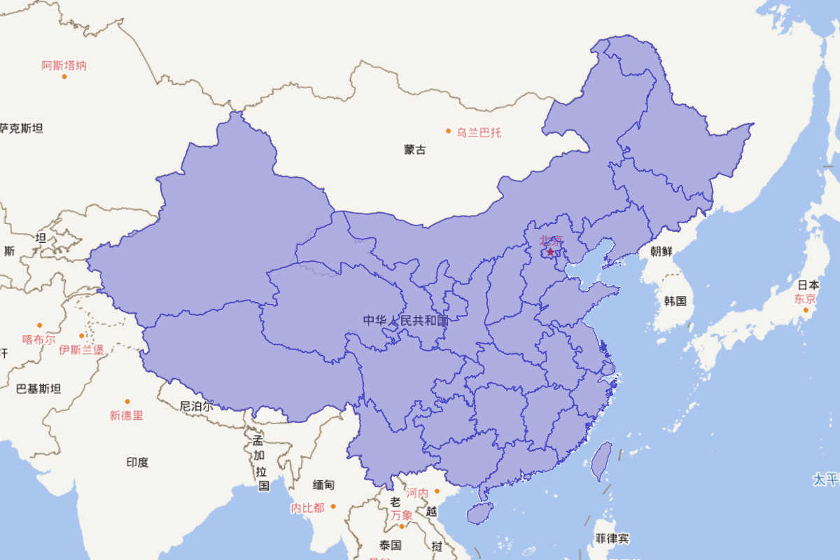 中国传统村落分布颜色分层图