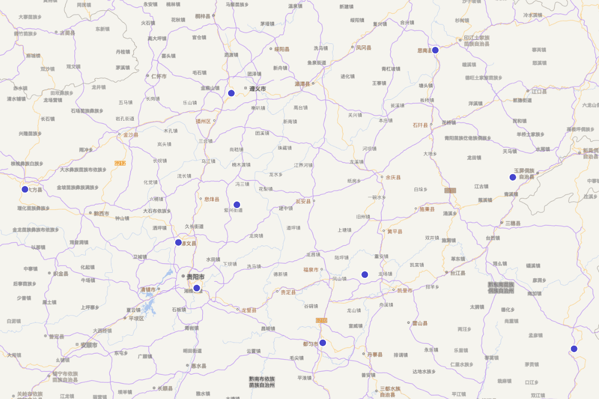 明代贵州名人分布图