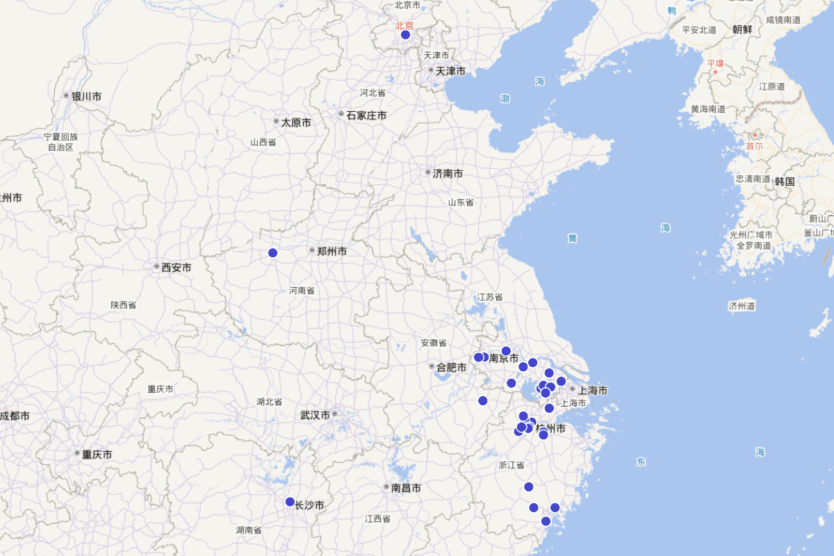乔吉纪行散曲分布图（1280-1345）