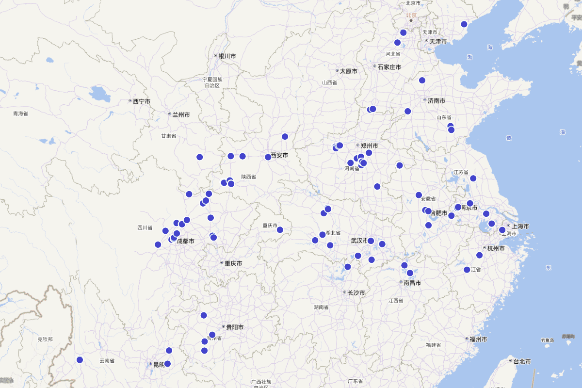 全国现存三国遗址点图