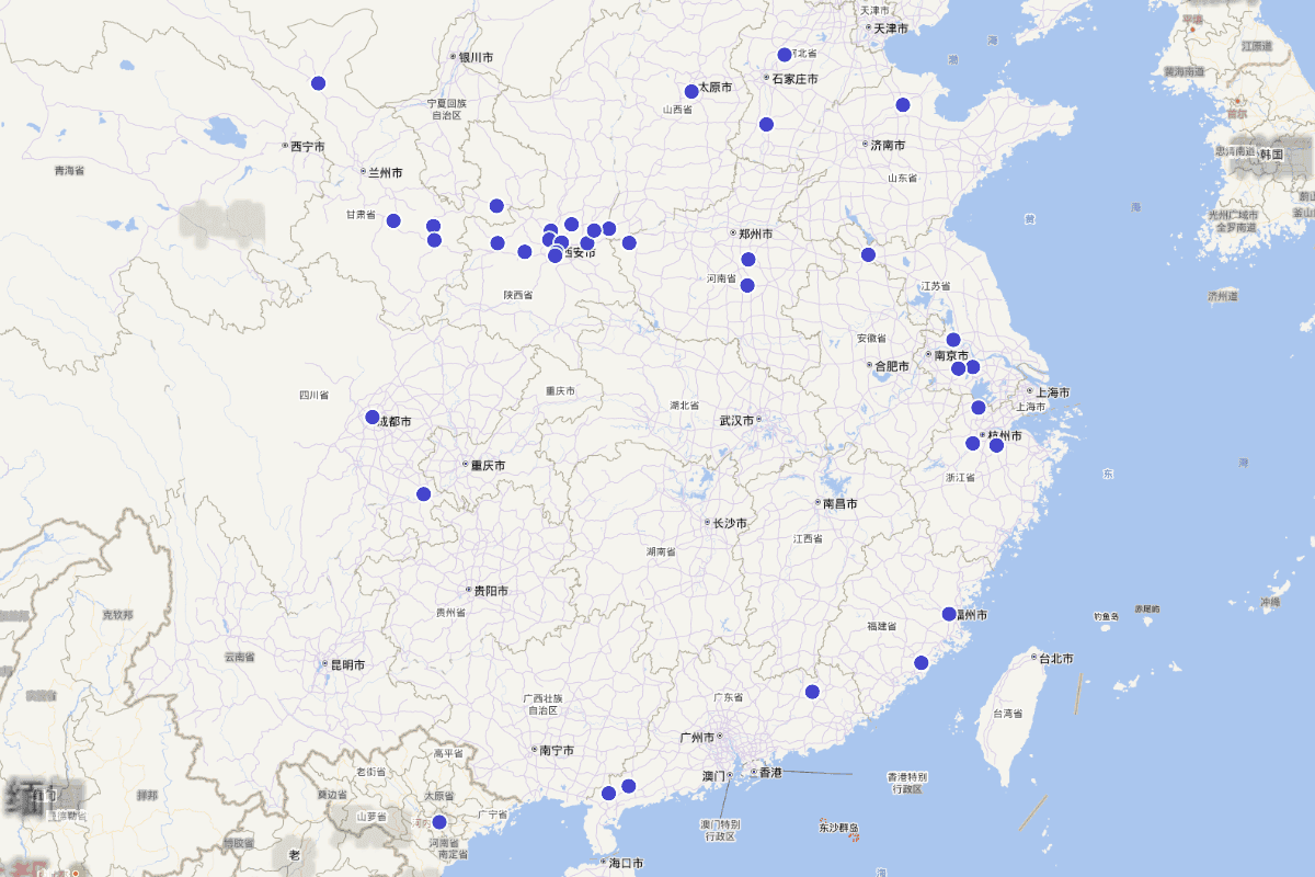 唐代宦官籍贯分布图