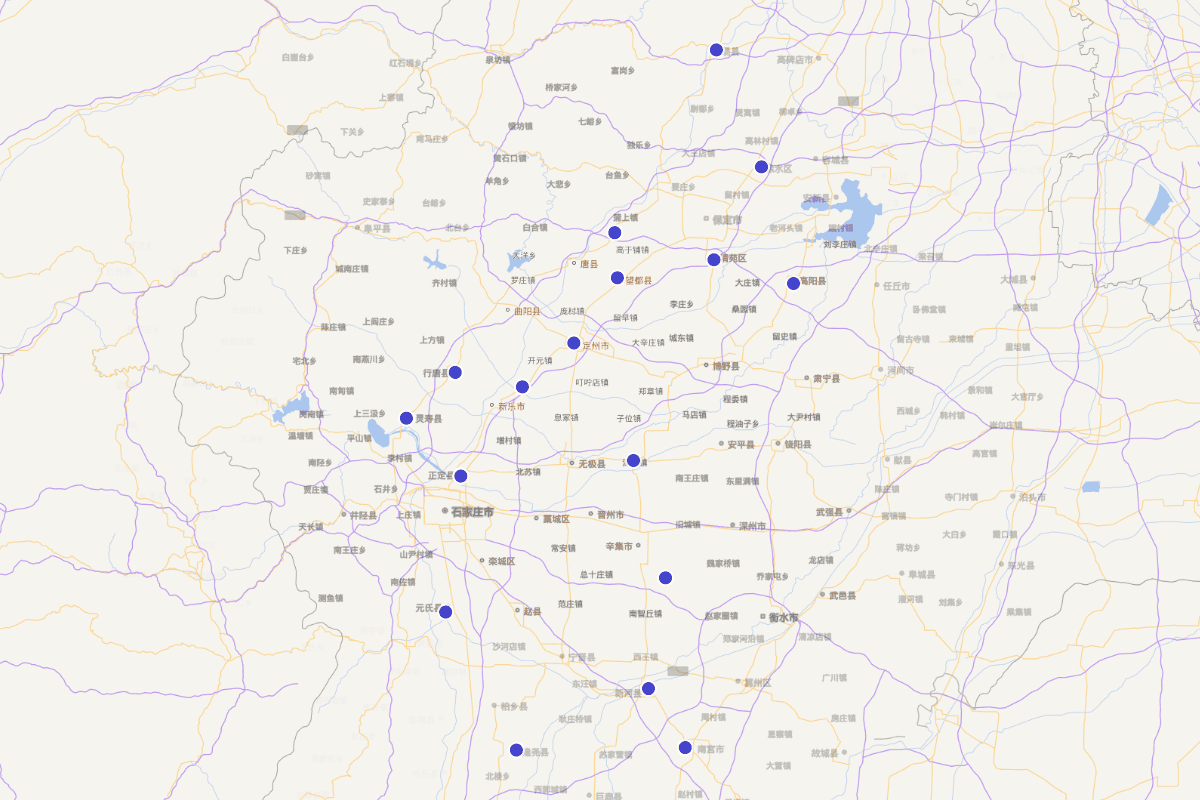 明代河北北岳行祠分布图