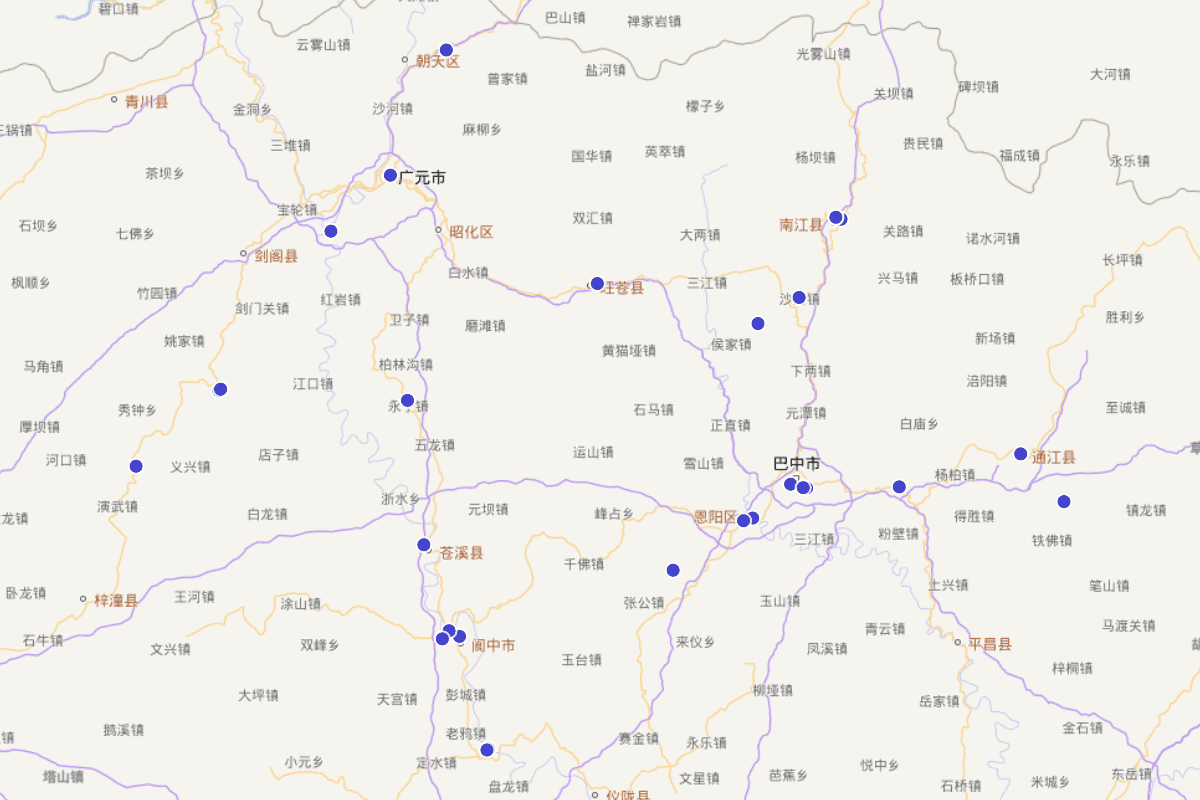 明清保宁府书院分布图