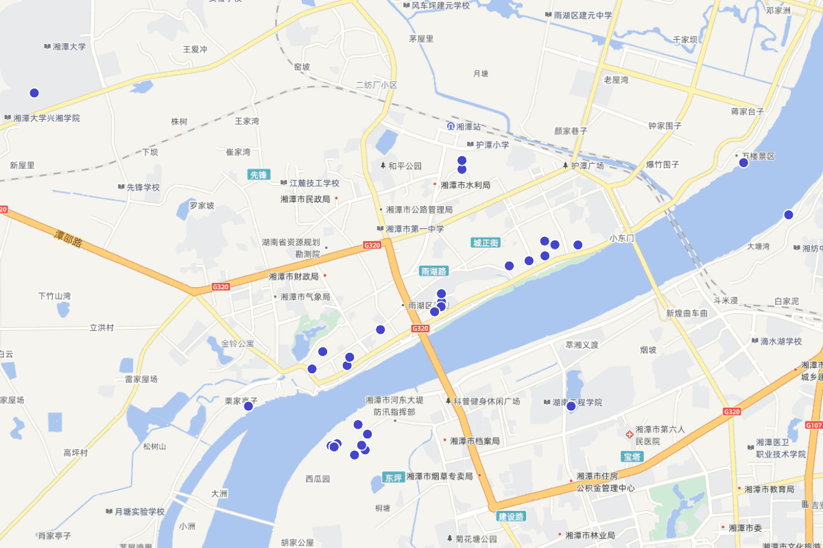 2018年湘潭市普查古建筑分布图