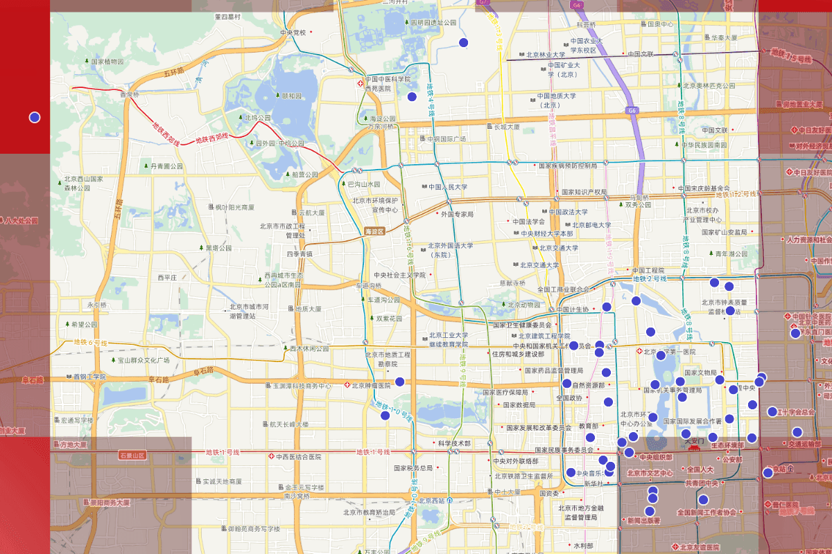 1929年北平各图书馆分布图