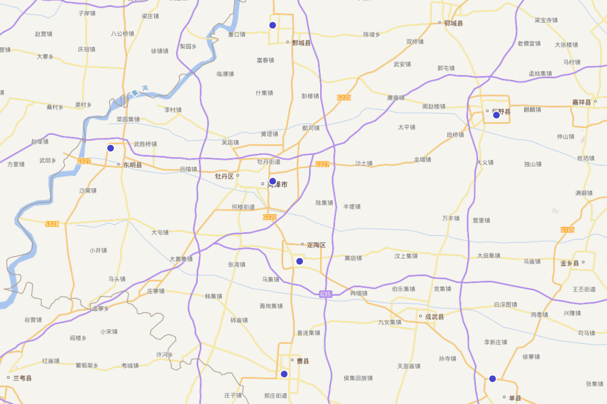 山东菏泽秦汉到隋唐历史人物分布图