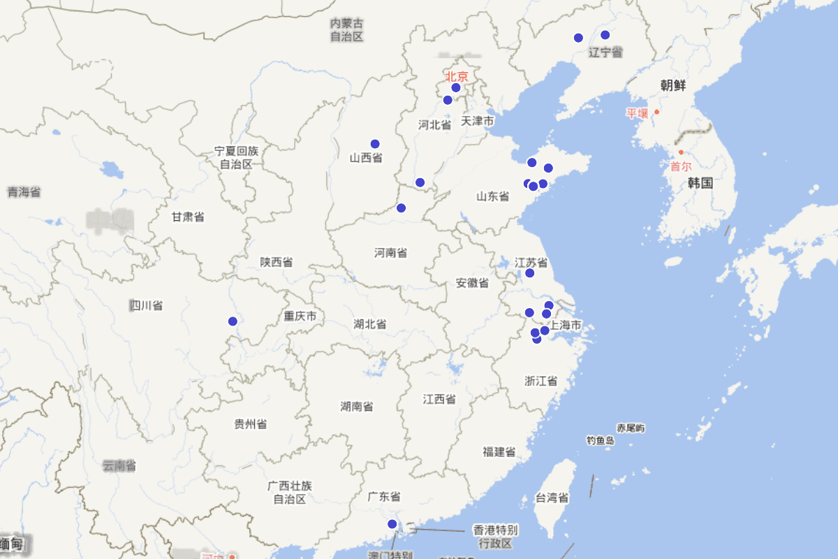胶州馆藏书画作者分布图