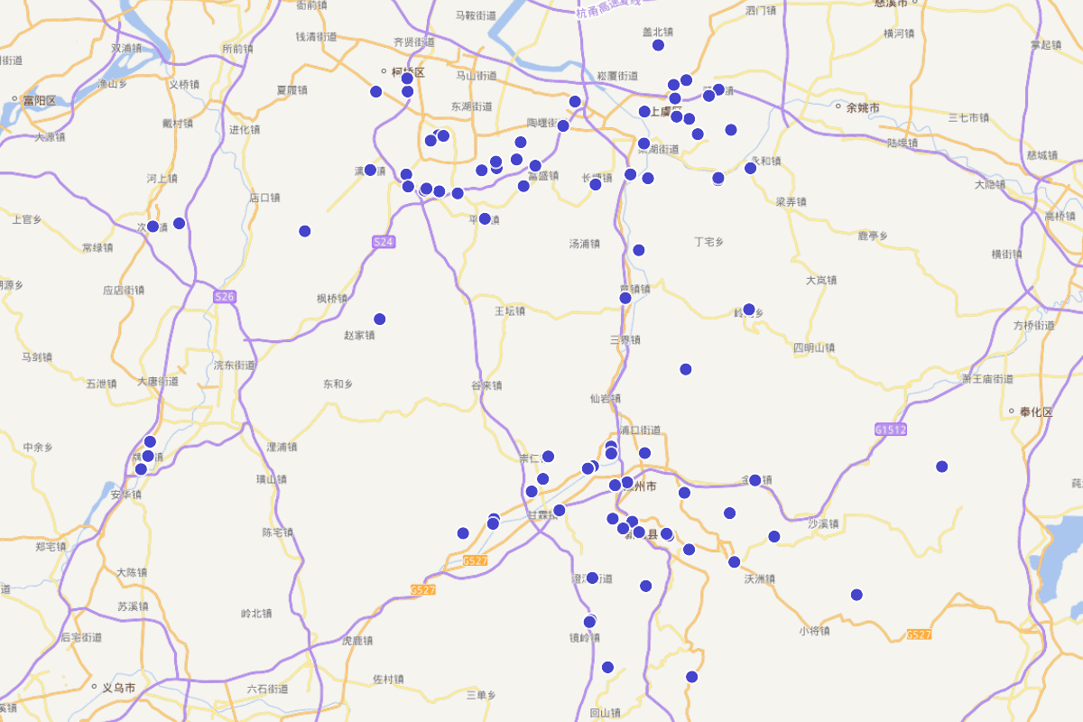《绍兴文物志》"古今墓葬"分布图