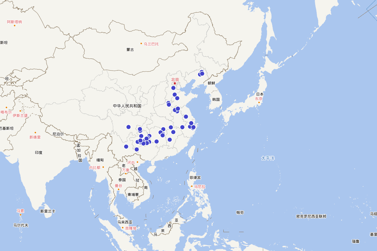 《贵州通志·宦迹志（专纪明清）》人物分布图
