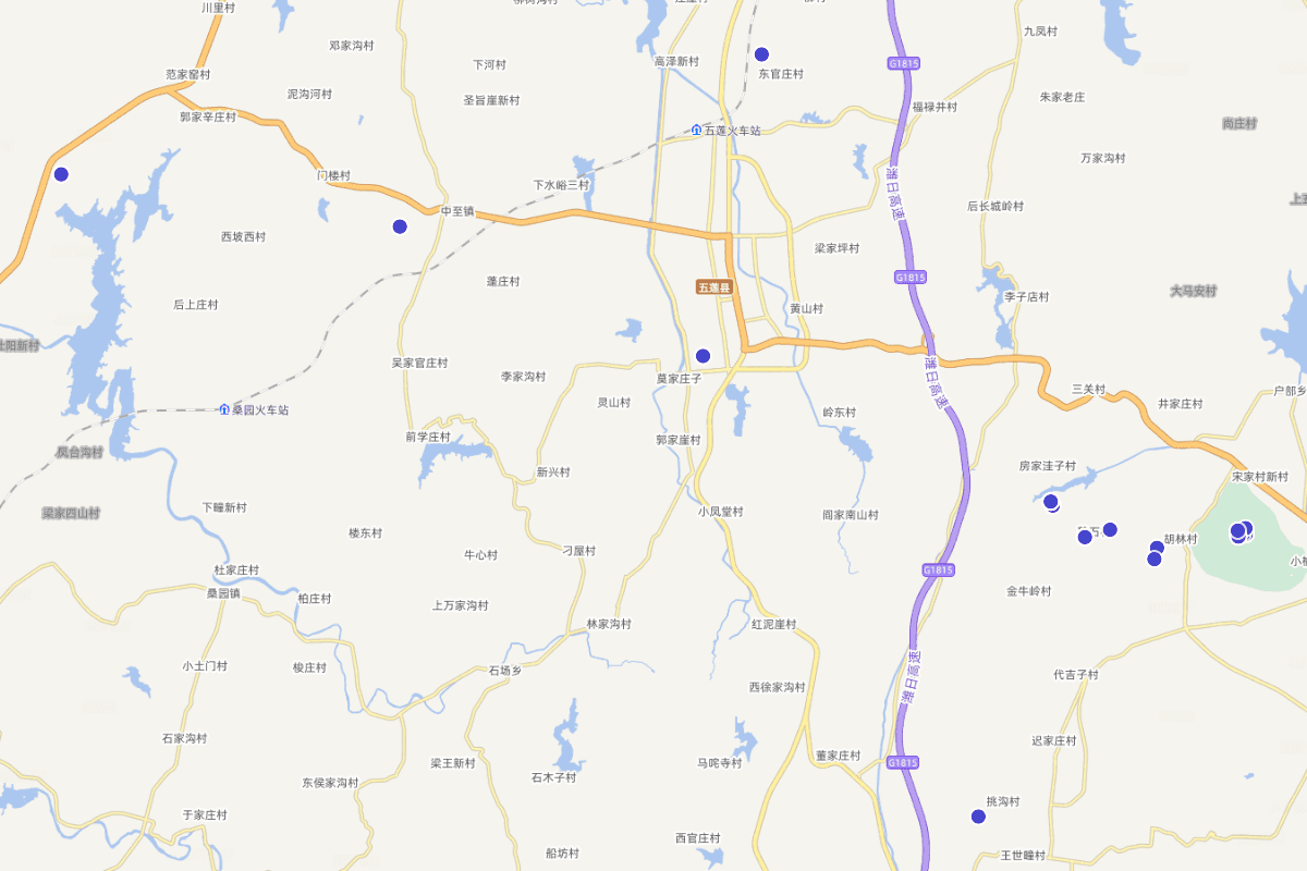 《五莲文物志》碑碣与石刻分布图