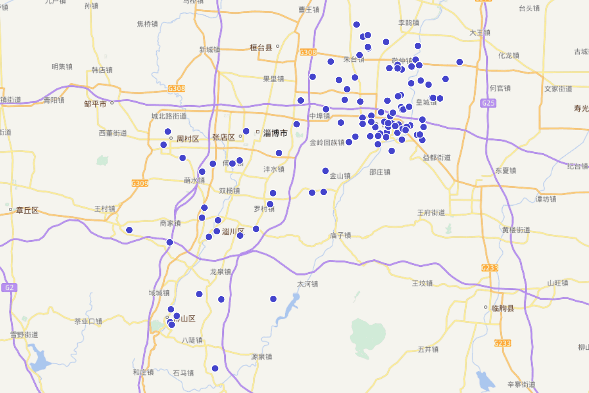 《淄博市文物志》古遗址和墓葬 分布图
