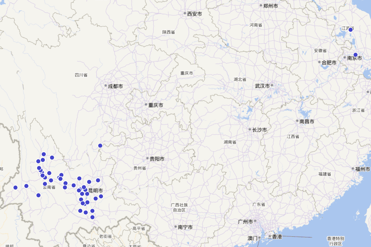 《滇文丛录》作者分布图（蜀汉-明）