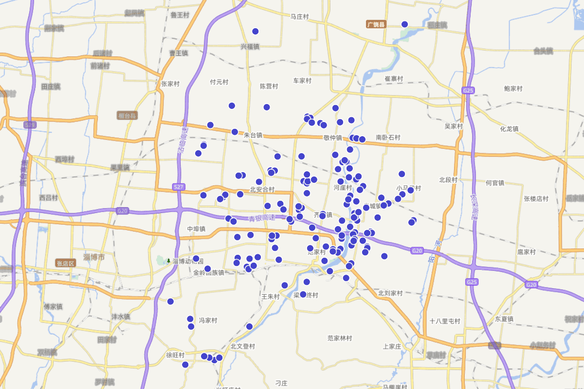 山东临淄古文化、古城及基台遗址分布图