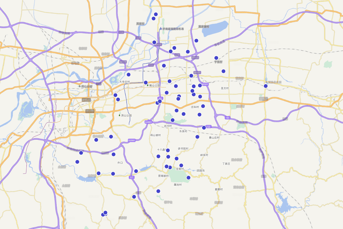 山东历城籍人物（公元前140年—1990年）分布