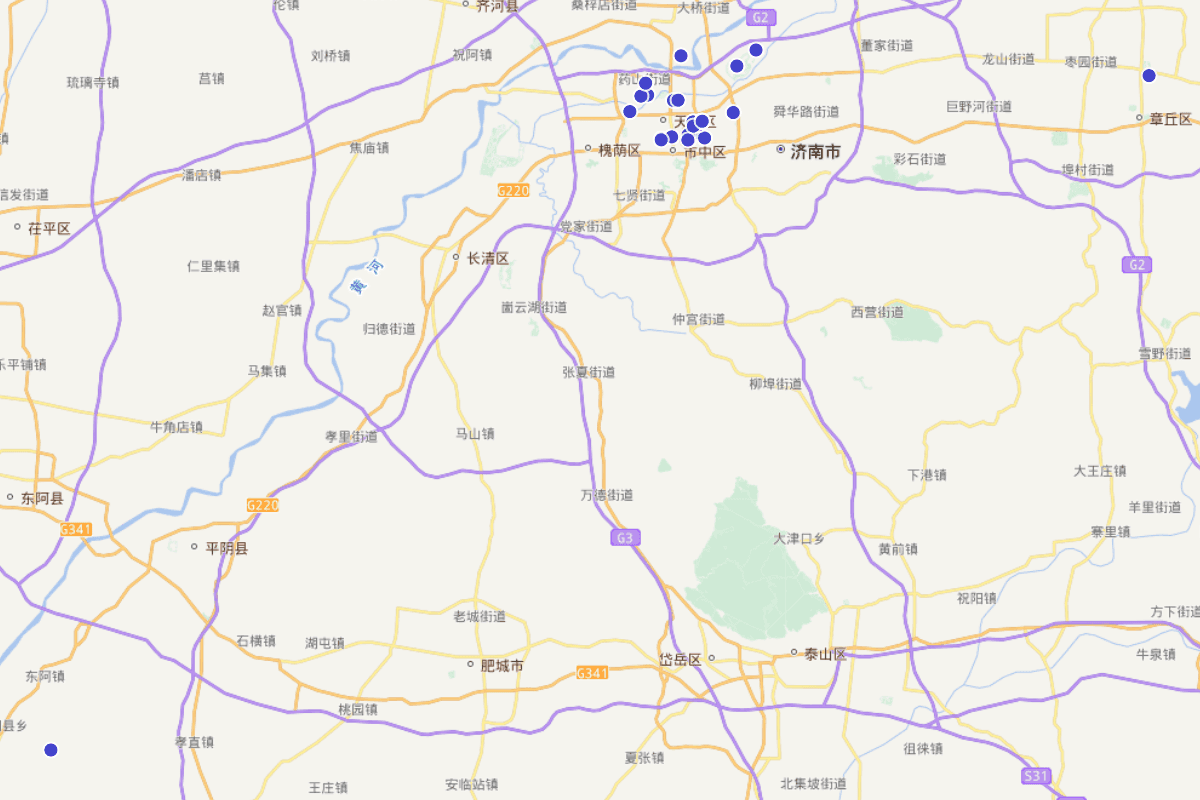 济南泉群、名山及近代建筑等名胜分布图