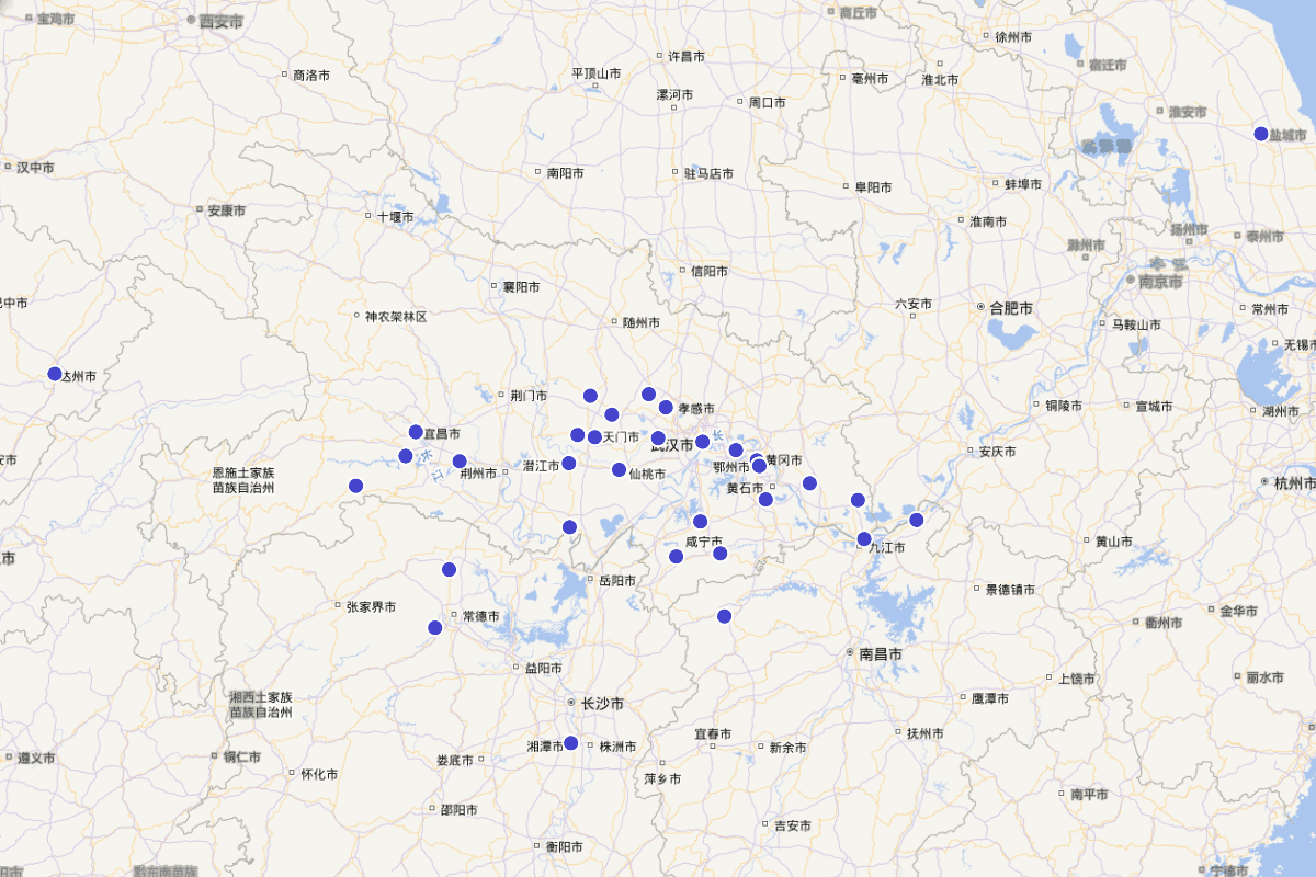 《长江中游文化名人》人物籍贯分布