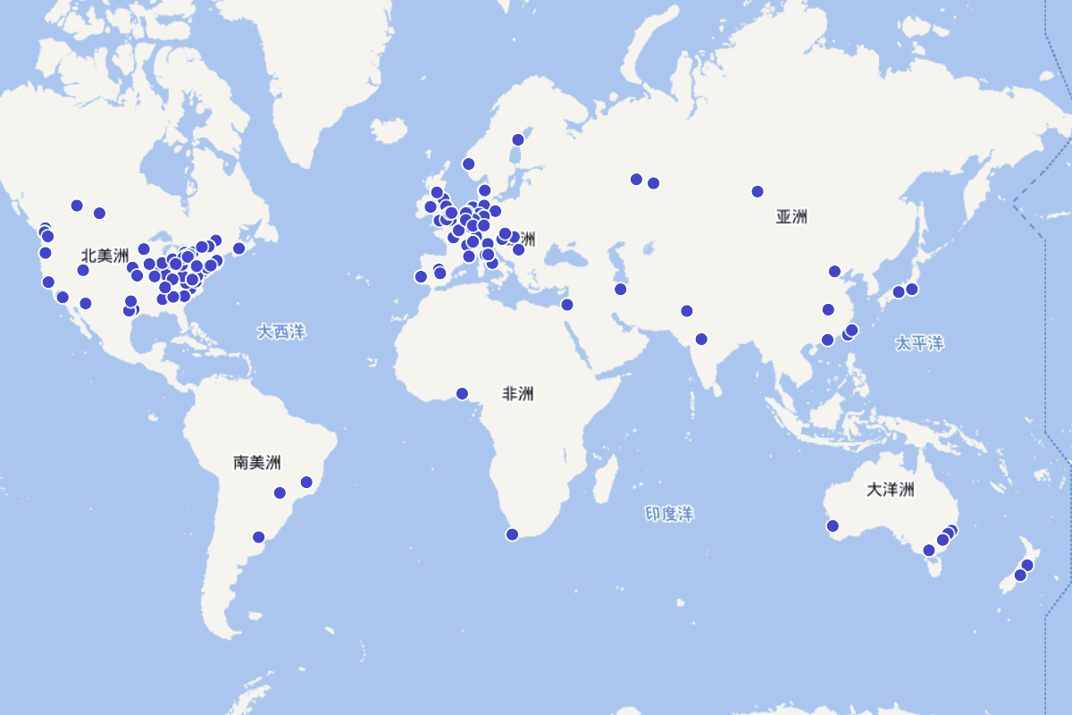 世界数字人文研究中心分布图