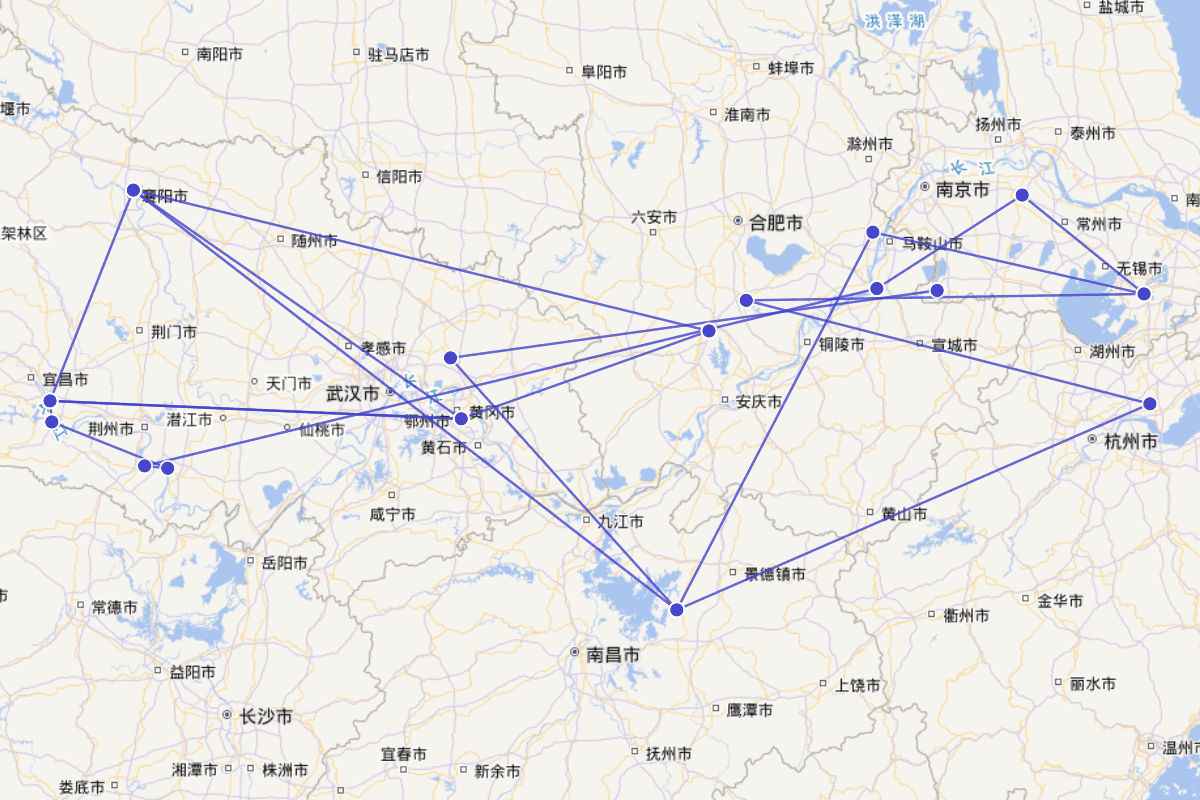 陆逊行迹图（《三国志》）