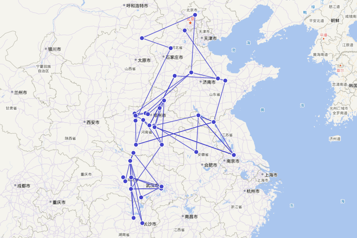 关羽行迹地图（《三国演义》）