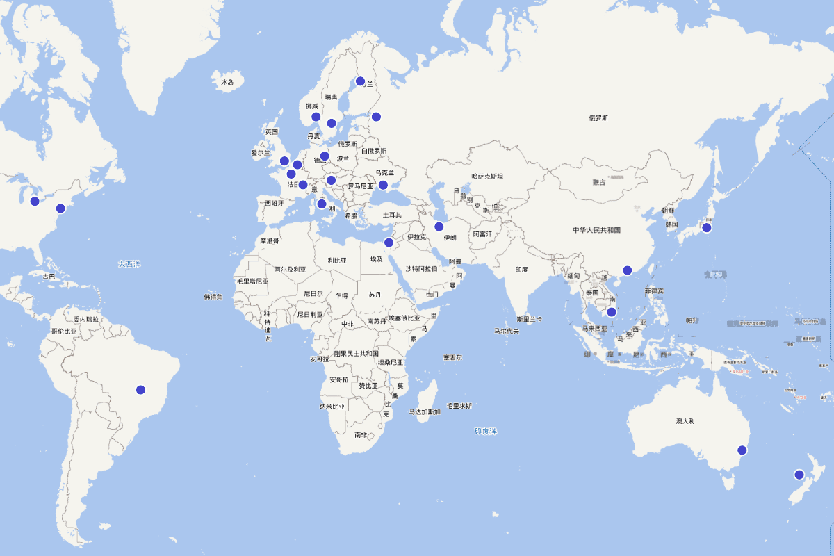 菲尔兹奖获得者出生地分布图