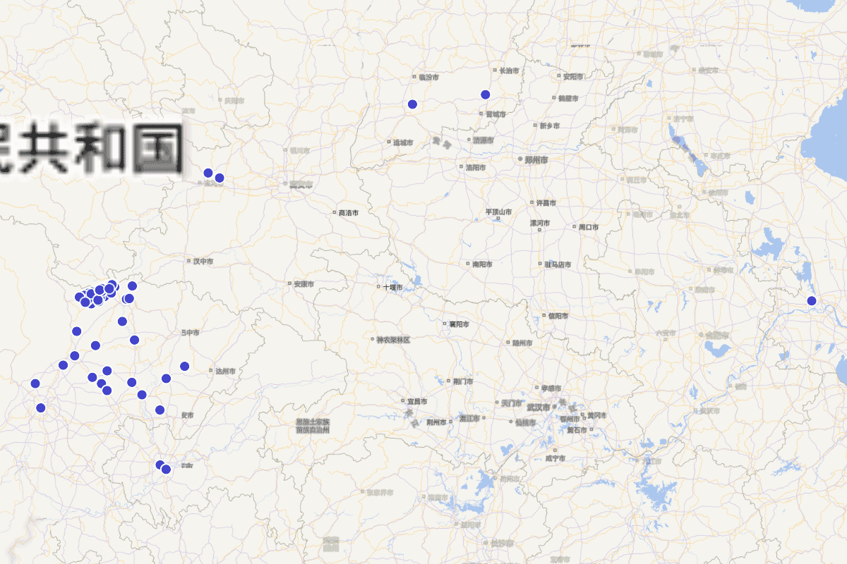 《青川县志·人物》（1644-1985）、（1986-2006）分布图