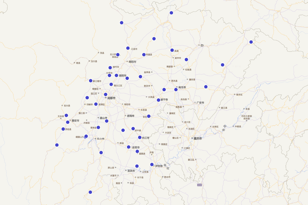 《四川文物志 中卷》古代建筑分布图