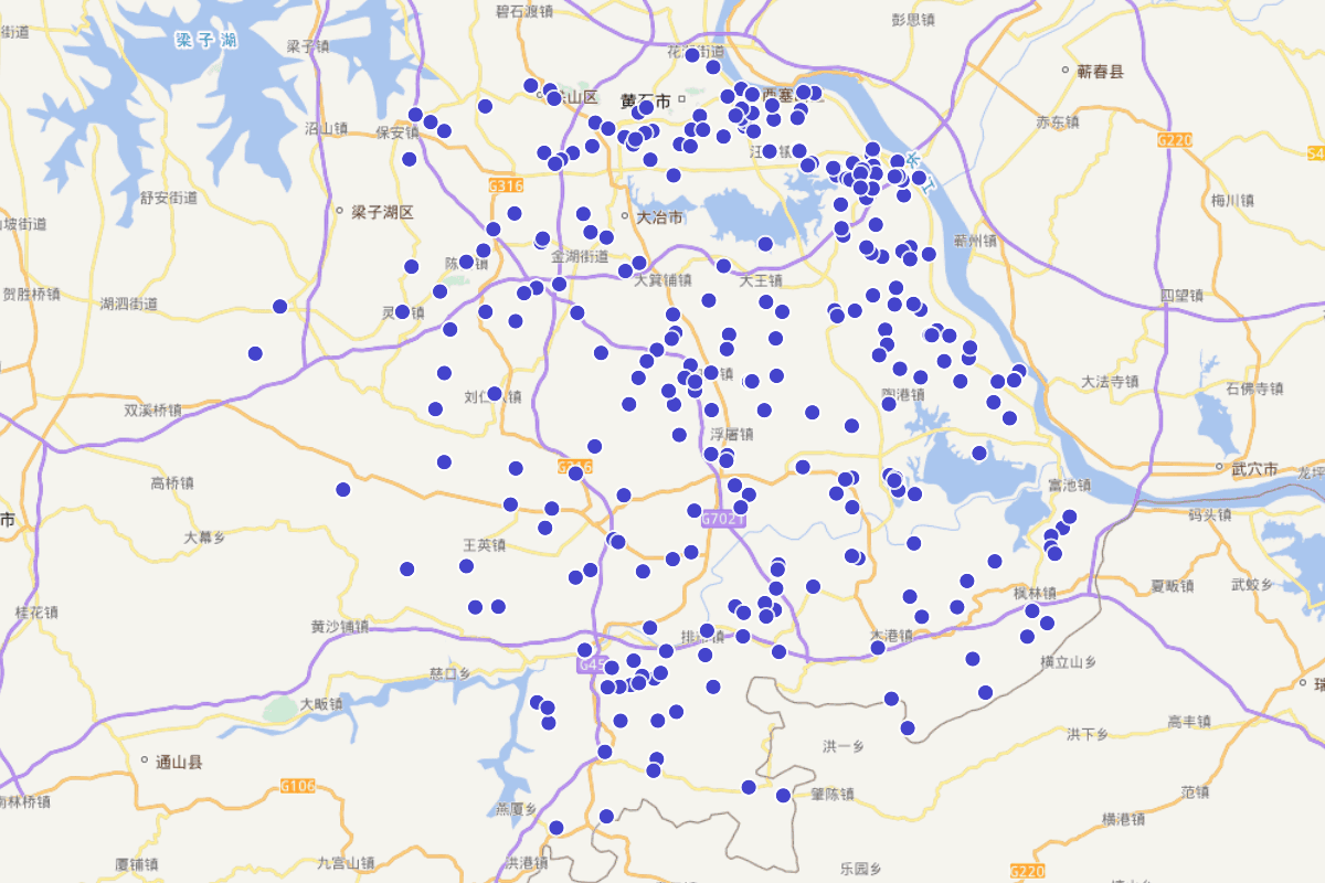 黄石地区主要矿冶遗址分布图