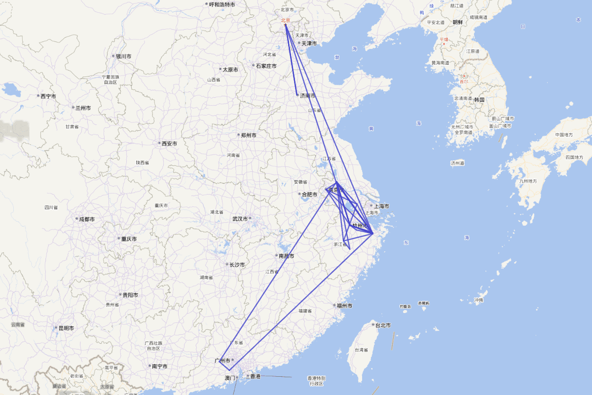 全祖望行迹图（1705－1755）